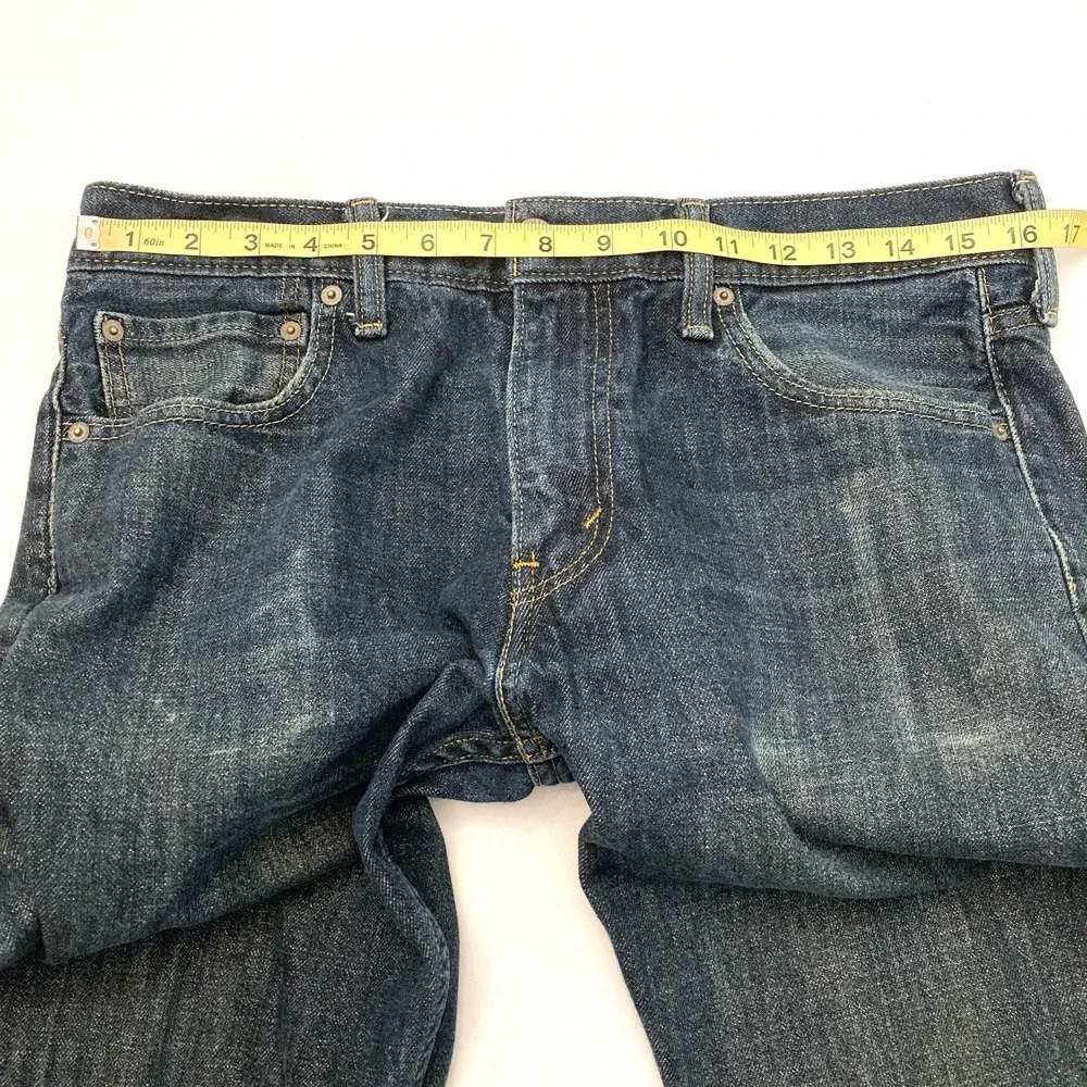 Levi's 527 Slim Bootcut Jeans Mens 33x34 Blue Denim 100% Cotton Distressed